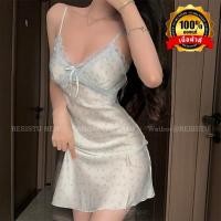 ราคา NIGHT TIME ชุดนอนสายเดี่ยว ชุดนอนเซ็กซี่ เนื้อผ้าซาติน M 5XL นน 40 100 kg แต่งโบว์เว้าอก มีฟองน้ำ N 1119 (29954559992)