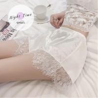 ราคา กางเกงนอน กางเกงนอนขาสั้น ผ้าซาตินใส่นอนระบายลูกไม้ N 434 (6191951174)