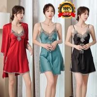 ราคา ชุดนอนพรีเมี่ยม ชุดนอนผ้าไหมซาติน ของแท้เกรดดี ชุดนอนที่สาวฝันหวาน และสายผูกโบว์กลางหลังอีก N 1088 (12097913265)