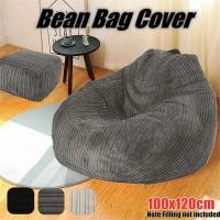 ราคา NEW ขนาดใหญ่ Lazy Beanbag โซฟาเก้าอี้ Filler Corduroy Lounger ที่นั่ง Bean Bag Pouf พัฟโซฟา Tatami ห้องนั่งเล่นสีเทา (40014400945)