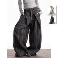 ราคา กางเกงขากว้างสไตล์ทันสมัย มีลายริ้ว พอดีตัว (54700071892)