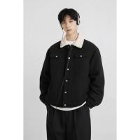 ราคา เสื้อแจ็คเก็ตยีนส์หนา บุขนเหมือนเนื้อแกะ มีกระดุมปักและคอปก เปิดได้ เหมาะสำหรับทุกคน (44701204161)