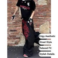 ราคา กางเกงยีนส์ทรงหลวม ปักลายมังกร สไตล์ทันสมัยและสวมใส่สบาย (44174004066)