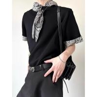 ราคา เสื้อยืด Spliced ลายงูเท่นพร้อมผ้าพันคอดีไซน์ทันสมัยและอินเทรนด์ (41052960574)