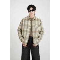 ราคา เสื้อเชิ้ตแขนยาวลายสก๊อต ทรงหลวม สไตล์วินเทจสำหรับผู้ชาย (52901174528)