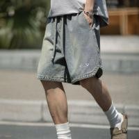 ราคา ศูนย์ กางเกงขาสั้นผ้ายีนส์แฟชั่นอ่อนเยาว์สําหรับผู้ชายทรงตรงสไตล์ฤดูร้อน (44302965245)