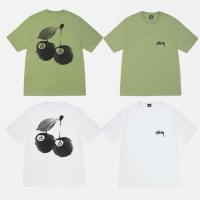 ราคา ของแท้100 Stussy Cherries Tee เสื้อยืด สีขาว White From USA (29761161470)