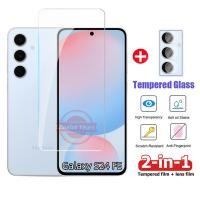 ราคา 2in1 กระจกนิรภัยโปร่งใสสําหรับ Samsung Galaxy S24 FE 5G S24FE หน้าจอฟิล์ม High Clear ป้องกันฟิล์มเลนส์นุ่มป้องกันฟิล์ม (29612847354)