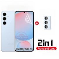 ราคา 2in1 Hydrogel ฟิล์มสําหรับ Samsung Galaxy S24 S23 FE 5G S24FE S23FE นุ่มด้านหน้าปกหลังป้องกันหน้าจอด้านหลังกล้องเลนส์ป้องกันฟิล์ม (26063053583)