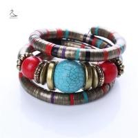 ราคา HSSL ผู้หญิงสีเงิน Faux Turquoise Boho ปรับกําไลข้อมือ Charm Chic สร้อยข้อมือลูกปัด MCL7717 (25937422058)