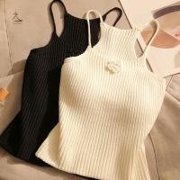 ราคา HSSL ฤดูร้อนเซ็กซี่ดอกไม้ถัก Camisole ผู้หญิงสีทึบแขนกุด Slim Crop Top MCL7717 (23590225031)