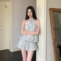 ราคา เสื้อยีนส์แขนกุดลายน้ำเต้าหู้สำหรับผู้หญิง สไตล์คล้องคอดีไซน์เก๋ สวมใส่ง่ายในวันพักผ่อนฤดูร้อน (40412285320)