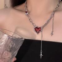 ราคา สร้อยคอหัวใจโซ่ สไตล์ Gothic Y2K dark love สำหรับคนชอบ Punk Grunge (44274248184)