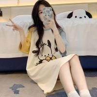ราคา พาชาด็อกไนท์เดรสแขนสั้นผ้าฝ้ายลายการ์ตูนน่ารัก สบายๆสำหรับช่วงฤดูร้อน ใส่ได้ทั้งภายในและภายนอก (41419187161)
