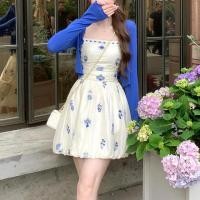 ราคา ชุดเดรสสลิงลายดอกไม้ฝรั่งเศสและเสื้อแจ็คเก็ตคาร์ดิแกนสีฟ้า สไตล์หวานสำหรับฤดูร้อนปี 2025 (43568249837)