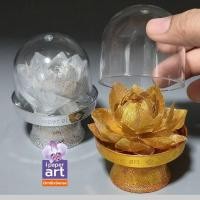 ราคา โดมแจกันดอกไม้จิ๋ว บัวเงิน บัวทอง S งานไทยพรีเมียม สำหรับถวายหิ้งขนาดกระทัดรัด (57650387925)