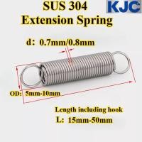ราคา KJC YSLH 304 สแตนเลส สปริงแรงดึงพร้อมตะขอ สปริงแรงดึง WD0 7mm 0 8mm OD5mm 10mm L15mm 50mm สปริงแรงดึง (41401206922)