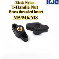 ราคา KJC SBLM ไนล่อนสีดํา น็อตจับตัว T เม็ดเกลียวทองเหลือง M5 M6 M8 น็อตนิ้วหัวแม่มือที่จับ T (44352356360)