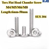 ราคา KJC MHLS SUS304 Torx Flat Head Chamfer Screw M4 M5 M6 M8 Torx Flat Head Chamfer Anti Theft Star Shaped Bolt ความยาว 6 มม 50 มม สกรูเฟอร์นิเจอร์ (40351397834)