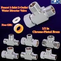 ราคา KJC HY ทองเหลืองชุบโครเมี่ยม ก๊อกน้ํา 1 Inlet 2 Outlet Water Divter Valve 1 2 นิ้ว ขั้วต่อยูเนี่ยนเกลียวภายใน ภายนอก (43320772651)