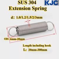 ราคา KJC YSLH 304 สแตนเลส สปริงแรงดึงพร้อมตะขอ สปริงแรงดึง WD1mm 1 2mm 1 5mm 2mm 3mm OD6mm 20mm L20mm 300mm สปริงแรงดึง (41501206934)