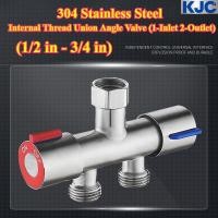 ราคา KJC HY 304 Stainless Steel 1 2 in 3 4 in Internal Thread Union Angle Valve 1 Inlet 2 Outlet Dual Control Water Stop Valve สําหรับเครื่องทําน้ําอุ่น (28340397110)