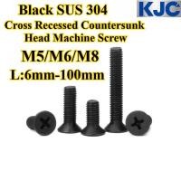 ราคา KJC CTLS 304 สแตนเลส สกรูหัวจมแฉก M5 M6 M8 สกรูหัวแบนแบบไขว้ ความยาว 6 มม 100 มม สลักเกลียวหัวแบน (44014577253)