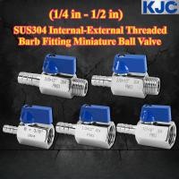 ราคา KJC HY SUS304 ข้อต่อหนามเกลียวภายใน ภายนอกบอลวาล์วขนาดเล็ก 1 4 นิ้ว 1 2 นิ้ว ท่อวาล์ว Push In Quick Connector (42314926485)