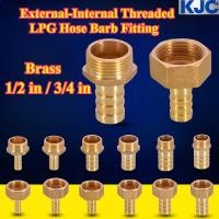 ราคา KJC HY ทองเหลืองภายนอก ภายในเกลียว แอลพีจี ท่อบาร์บฟิตติ้ง 1 2 นิ้ว 3 4 นิ้ว ข้อต่อท่อปลายร่อง (42805166554)