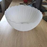 ราคา โคมไฟตั้งโต๊ะโคมไฟแก้วโคมไฟข้างเตียงห้องนอนอบอุ่นสไตล์ยุโรปศึกษาตารางโคมไฟลูกไม้ชามรูปร่างกระจกฝ้า โอ9ใน (41970558106)