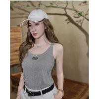 ราคา Tank Top แขนกุด ถักสีเทาเงินคลาสสิก (43424344866)