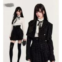 ราคา ชุดสูทสไตล์ชาแนล ประกอบด้วยกระโปรงจีบและเสื้อโค้ท สำหรับฤดูใบไม้ร่วงและฤดูหนาว มาพร้อมเสื้อเชิ้ตสีขาบทวีด (27042497767)