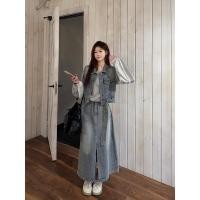 ราคา ชุดเดรสสูทยีนส์ย้อนยุคสไตล์ฮ่องกงต้นฤดูใบไม้ร่วงสําหรับผู้หญิง ท่อนบนสั้นและชุดสองชิ้นกระโปรงครึ่งตัวแบบใหม่ (44800883910)