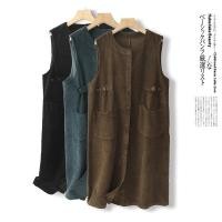 ราคา ชุดเดรสแขนสั้นผ้าลูกฟูกสีเรียบทะลายสไตล์วินเทจสำหรับสวมใส่ เสื้อคาร์ดิแกนทรง midi ใหม่สำหรับฤดูใบไม้ร่วง (28542645448)