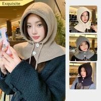 ราคา ประณีต ฤดูหนาวหมวกไหมพรมสําหรับผู้หญิง ยู นิสซ์ ถักหมวกคลุมด้วยผ้ากลางแจ้งอุ่นเชือกรูดหมวกชิ้นเดียวคอปก หมวกไหมพรม หมวก ไทย (28869072147)