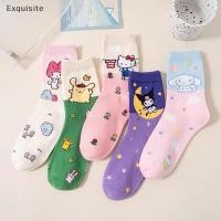 ราคา ประณีต Kawaii Sanrio ถุงเท้าอะนิเมะ Hello Kitty Kuromi ฤดูใบไม้ร่วงและฤดูหนาวหวานในหลอดการ์ตูนถุงเท้าน่ารักสาวผ้าฝ้ายบ้านถุงเท้าอุ่น th (29869067589)