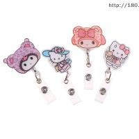 ราคา fitnessfrenzystore Sanrio HelloKitty Pochacco Badge Kawaii Melody Reel Retractable ID Name Card Clip For Nurse Badge Working Permit Pass Card Clip TH (48950186063)