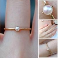 ราคา แหวนไข่มุกสีทอง สไตล์นอร์ดิก เรียบง่าย สวยหรู (2734307329)