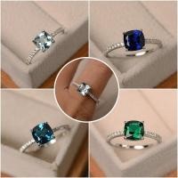 ราคา แหวนเงินประดับ Cubic Zirconia แหวนแฟชั่นสตรี (2734306917)