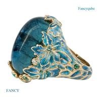 ราคา Fancy แหวนเพชรไพลิน พลอยธรรมชาติ 18K เคลือบทองคําบริสุทธิ์ ลายดอกไม้ สีฟ้า หรูหรา (17319300149)