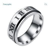 ราคา Fancyqube 8มม แบบหมุน แหวนไทเทเนียม สำหรับผู้ชาย และผู้หญิง แหวนตัวเลขโรมัน ทุกเพศ แหวนแฟชั่น (8975041535)