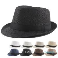 ราคา ผู้ชายผู้หญิงฟางหมวก Fedora Trilby Cuban Sun หมวกปานามาสั้น Brim ดอกไม้ฤดูร้อน (29976125645)