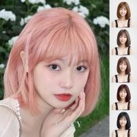 ราคา วิกผมผู้หญิงธรรมชาติสมจริงสั้นตรงวิกผมกับอากาศเรียบวิกผมบ๊อบเต็มหัวปกวิกผม (27784663098)