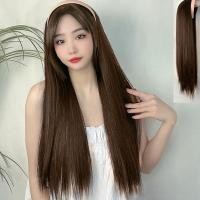 ราคา วิกผมยาวตรงพร้อมที่คาดผมผม Topper Extension ที่คาดผมวิกผม Fro ผู้หญิง (24744284339)