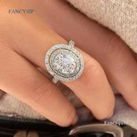 ราคา Fancy แหวนหมั้น ประดับเพทาย ทรงวงรี สีขาว คุณภาพสูง เครื่องประดับ สําหรับผู้หญิง (23568974901)