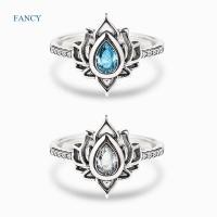 ราคา Fancy แหวน รูปดอกบัว ประดับพลอยเทียม สีฟ้า สไตล์โบโฮ วินเทจ เครื่องประดับ สําหรับผู้หญิง (18547926797)