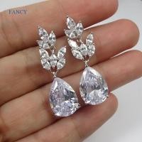 ราคา Fancy ต่างหูระย้า แบบห้อย จี้หยดน้ํา ประดับเพทาย แฟชั่นสําหรับผู้หญิง งานแต่งงาน (17851371027)