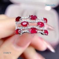 ราคา Fancy แหวนเพทาย ทรงเรขาคณิต ประดับเพทาย AAA สีแดง สไตล์ยุโรป อเมริกา (17519302316)