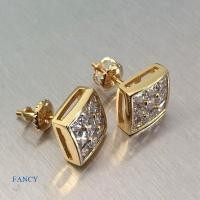 ราคา Fancy ต่างหูสตั๊ด ทรงสี่เหลี่ยม สีทอง หรูหรา สไตล์เจ้าหญิง สําหรับผู้หญิง (17424269892)