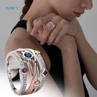 ราคา Fancy แหวนหมั้น แหวนหมั้น ประดับเพชร ทรงเรขาคณิต หลากสี สําหรับผู้หญิง (16934994082)
